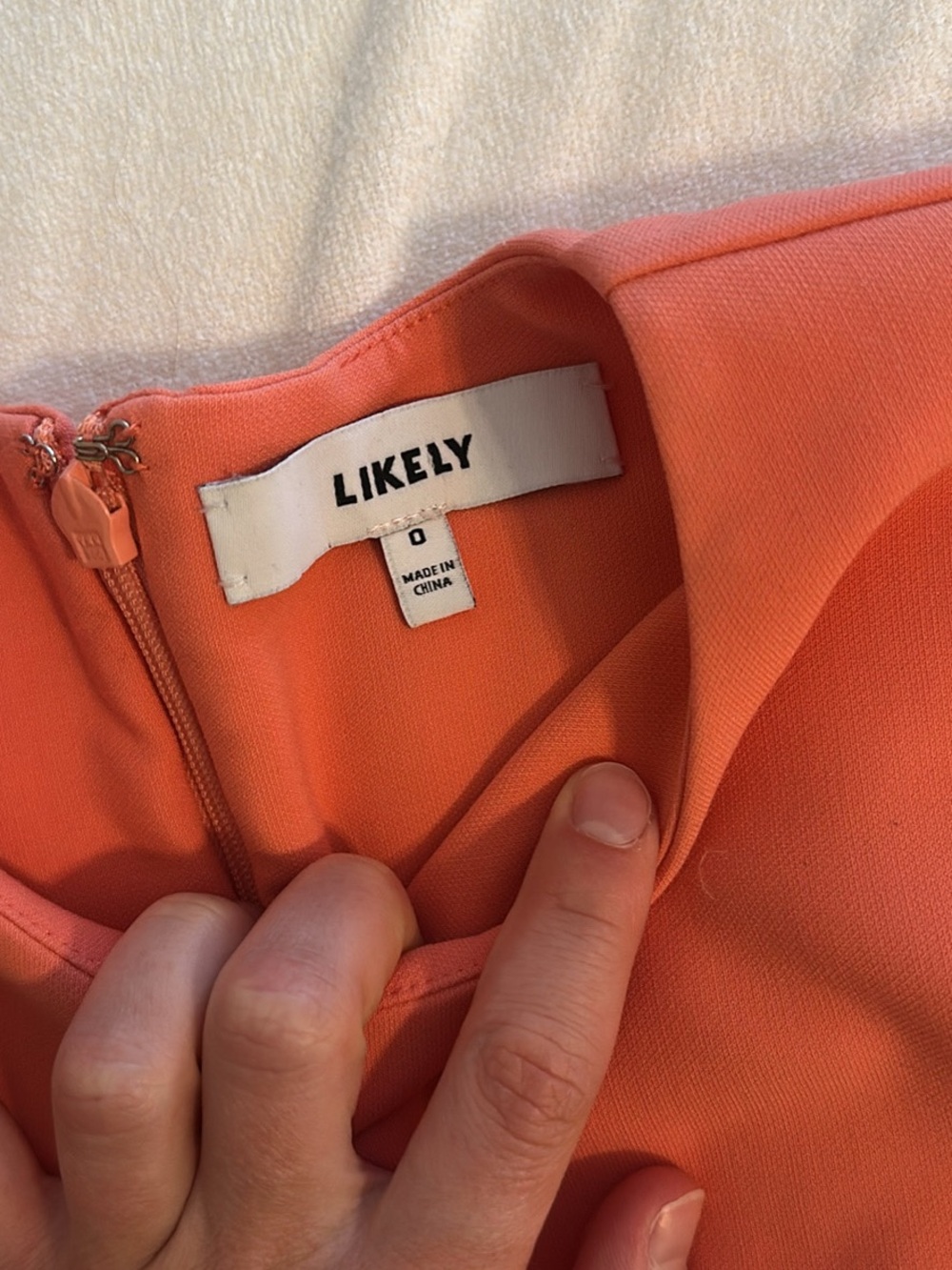 Likely Coral-Orange Cocktail Dress